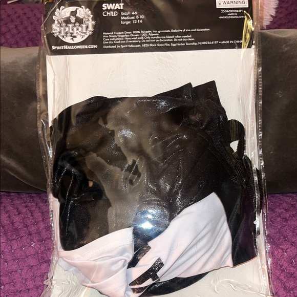 Spirit SWAT Kids Costume - Black Large 12/14 new in bag - Picture 5 of 5